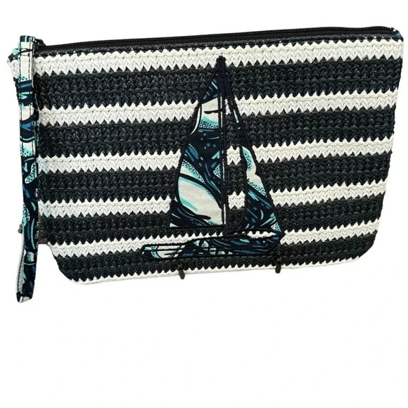 🍀 VERA BRADLEY NWT SHORE ENOUGH STRAW POUCH - Picture 2 of 8